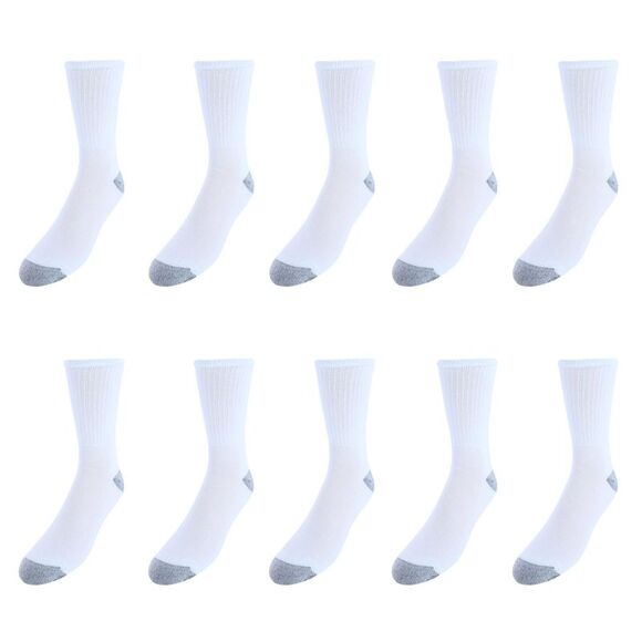 Sock Trends Men's Half Cushion Cotton Crew Socks (Pack of 10) - Picture 2 of 2